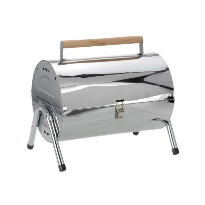 Barbacoa de mesa cromada 41x29x37cm - BBQ barato
