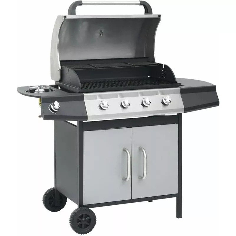Barbacoa Grill De Gas 4+1 Quemadores Negra Y Plateada En Oferta Barbacoa Grill De Gas 4+1 Quemadores Negra Y Plateada Barato