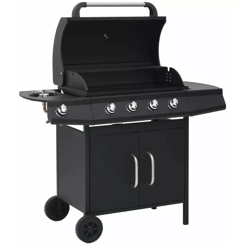 Barbacoa Grill De Gas 4+1 Quemadores Negro - Negro - Vidaxl En Oferta Barbacoa Grill De Gas 4+1 Quemadores Negro - Negro - Vidaxl Barato