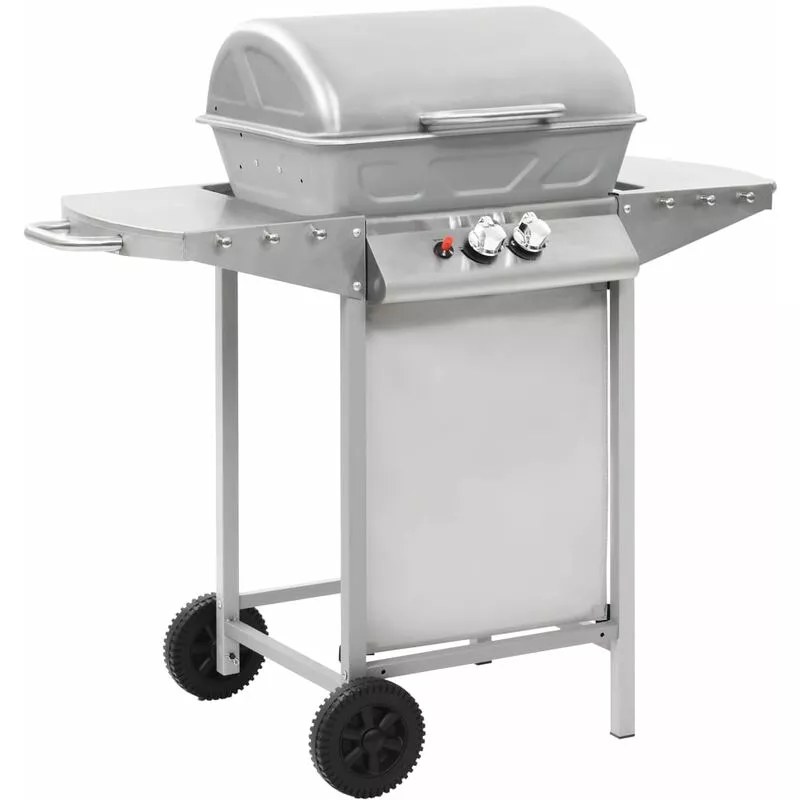 Barbacoa Portátil De Gas Con 2 Zonas Plateada Acero Inoxidable - Plateado En Oferta Barbacoa Portátil De Gas Con 2 Zonas Plateada Acero Inoxidable - Plateado Barato