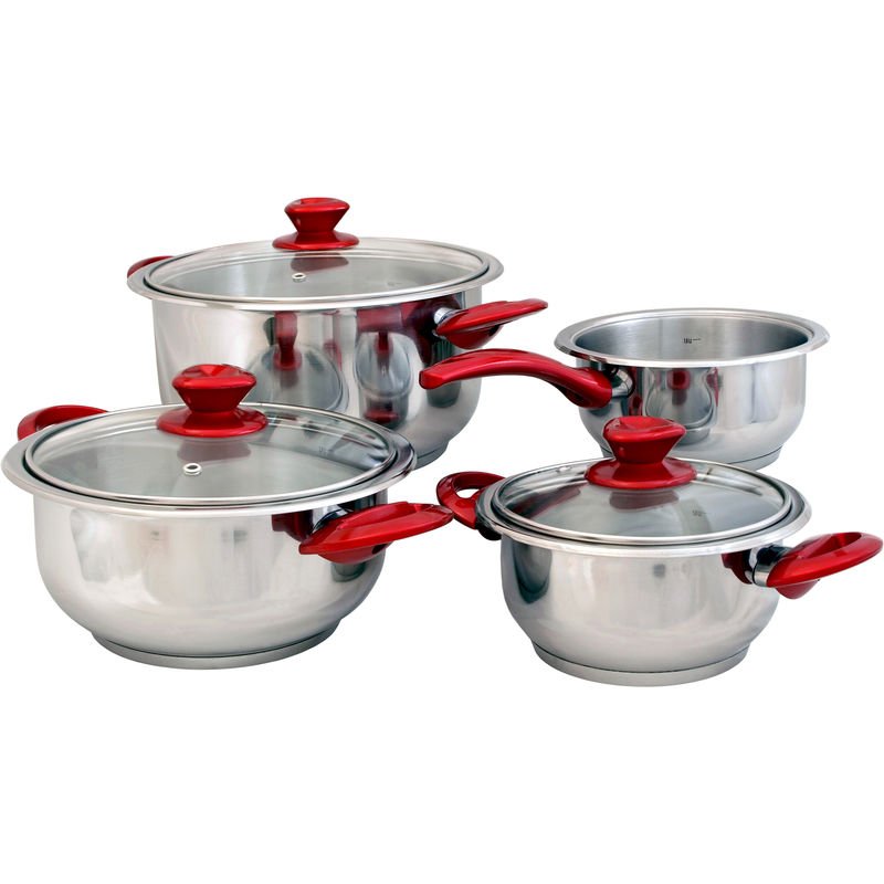 Bateria de cocina 7 piezas. Acero inoxidable. Apta para inducción. barato