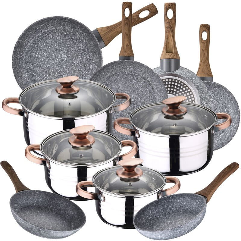 Bateria de cocina 8 piezas SAN IGNACIO Nona con juego de sartenes (18/20/22/24/26/28 cm) SAN IGNACIO Daimiel en aluminio forjado barato