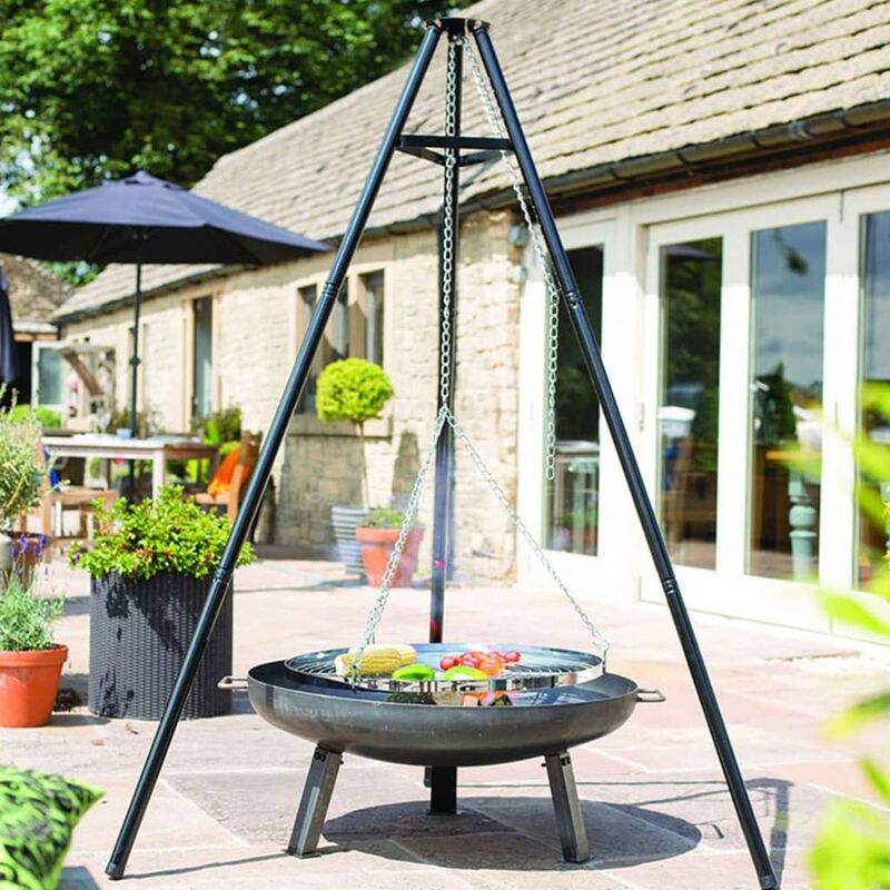 Bbgrill - Parrilla trípode negra 172 cm BBQ TRIPOD - Negro barato