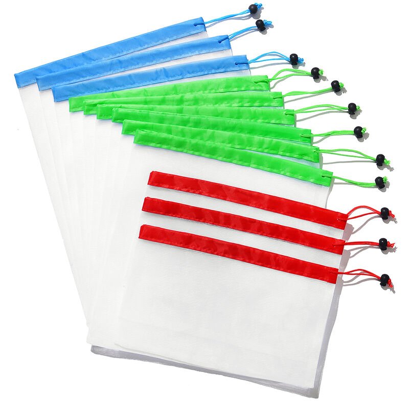 Bolsas de malla reutilizables Bolsa de red solida y conveniente para el hogar Cuerda de compras Bolsa de almacenamiento de juguetes de frutas y barato
