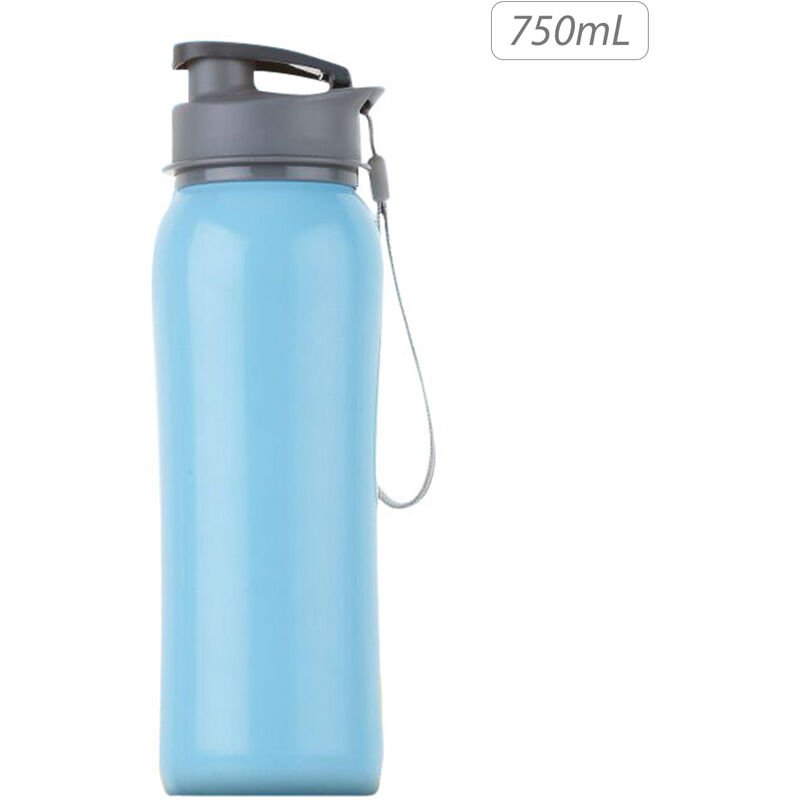 Botella de agua deportiva de 750 ml Botella de agua de gran capacidad con correa Botella de acero inoxidable a prueba de fugas sin BPA para barato