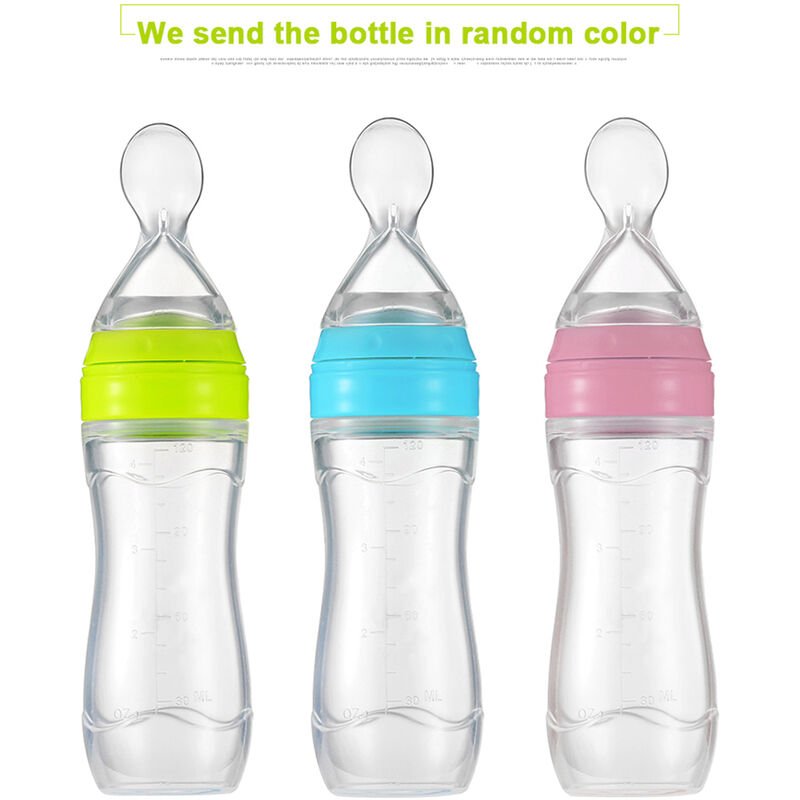 Botella de alimentacion de cereal de jugo de cuchara dispensadora de alimentos a prueba de fugas para bebes y ninos pequenos 120 ml barato