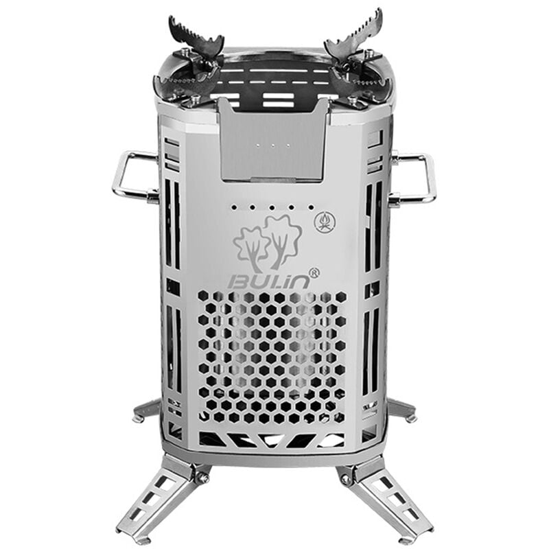 Bulin - Estufa de lena portatil de acero inoxidable con ventilador incorporado Estufas de lena Quemador de lena para acampar al aire libre Pesca barato
