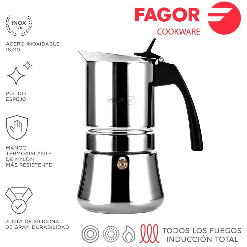 CAFETERA INOX ETNICA 4T ACERO INOXIDABLE 18/10 - Fagor barato