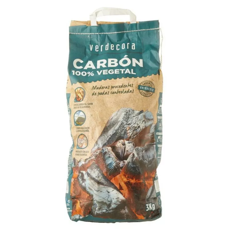 Carbón 100% Vegetal 3Kg - Verdecora En Oferta Carbón 100% Vegetal 3Kg - Verdecora Barato