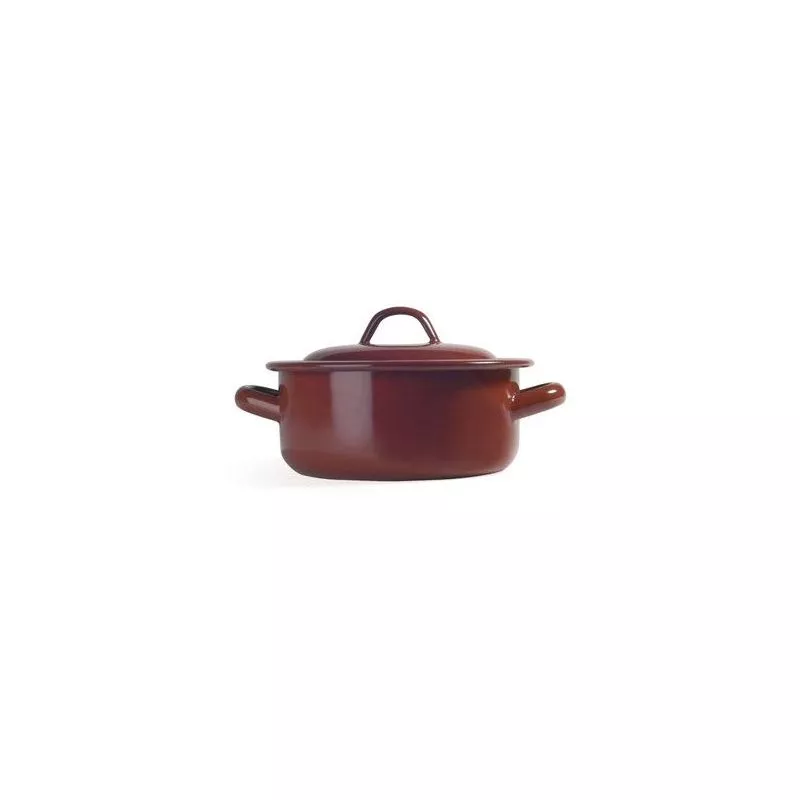 Cacerola 24Cm Con Tapa Induccion Acero Esmaltado Teja - Estrella barato