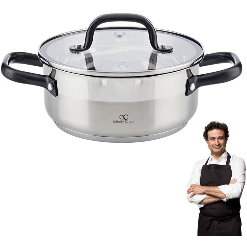 Cacerola 24X10.5Cm 4L C/Tapa Acero Inoxidable Inducción Vita barato