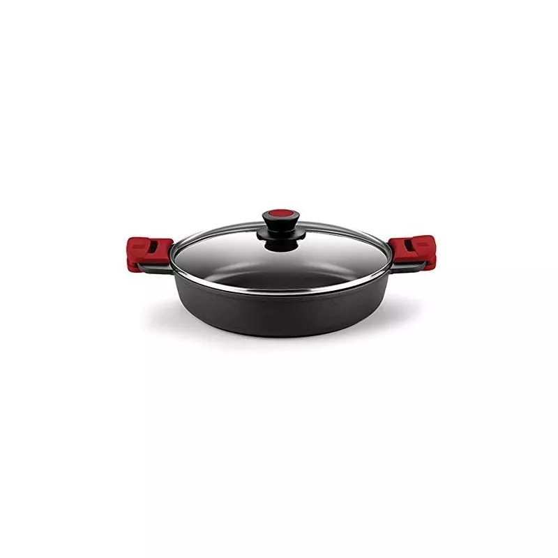 Cacerola Baja C/Tapa de Cristal & Asas de Silicona Desmontables Première. 36cms. Fundición de Aluminio.Apta todas Cocinas - BRA barato