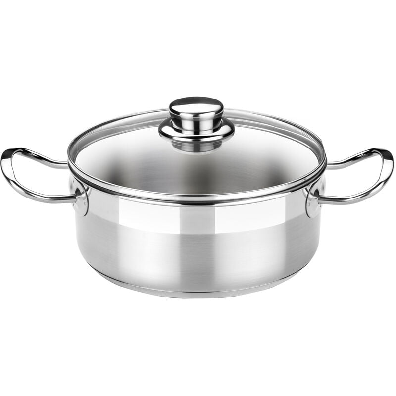 Cacerola profesional de acero con tapa de cristal ø30cm. ( A340337) - BRA barato