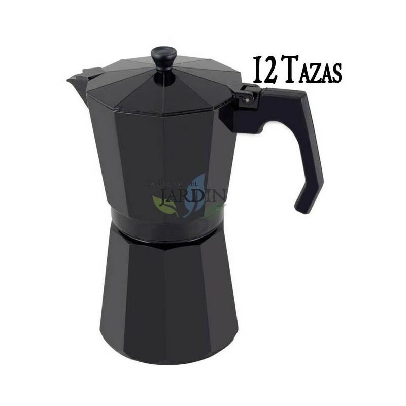 Cafetera aluminio negro de inducción 12 tazas barato