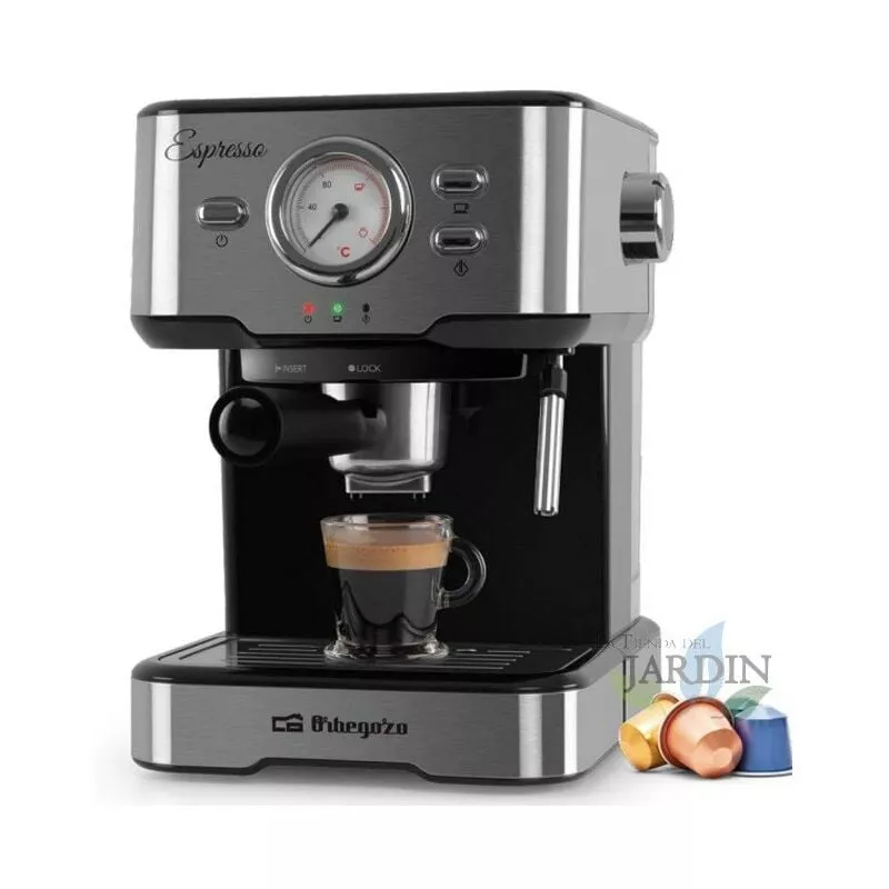 Cafetera Automática Para Espresso Orbegozo 1100W, 1.5 L. Compatible Cápsulas Nespresso. En Oferta Cafetera Automática Para Espresso Orbegozo 1100W