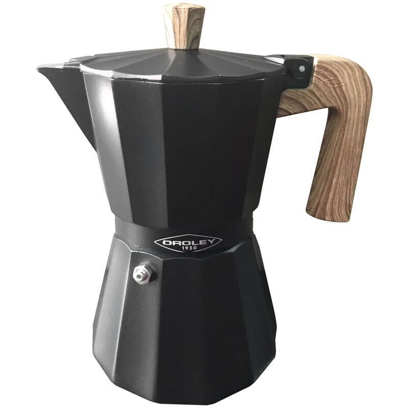 Cafetera de aluminio 'New Dakar Nature' 6 tazas inducción con mango madera (Oroley 215020350) barato