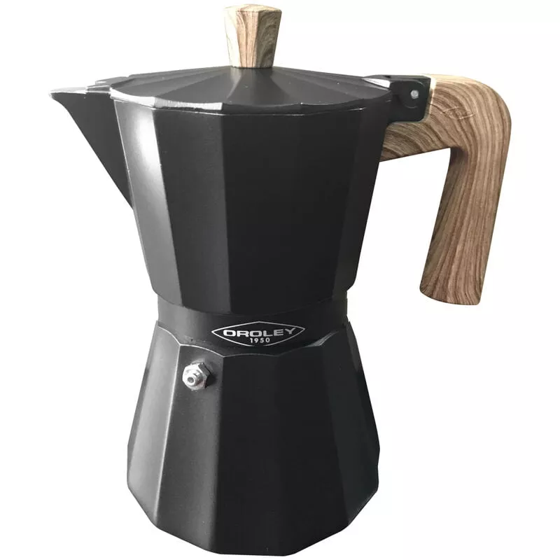 Cafetera de aluminio 'New Dakar Nature' 6 tazas inducción con mango madera (Oroley 215020350) barato