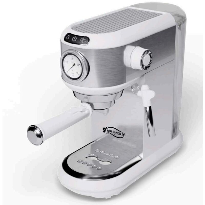 Cafetera expreso san ignacio acero inoxidable 20bar - vaporizador de leche - bomba italiana - calienta tazas superior - barato