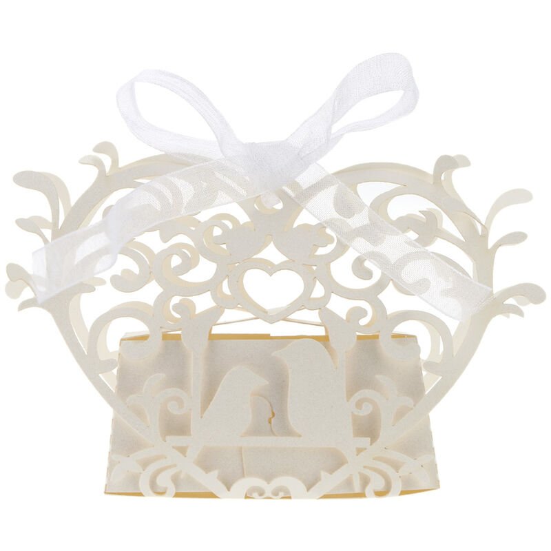 Caja de regalo romantica de la galleta del caramelo de DIY Mini 20pcs para el banquete de boda con la cinta blanca barato