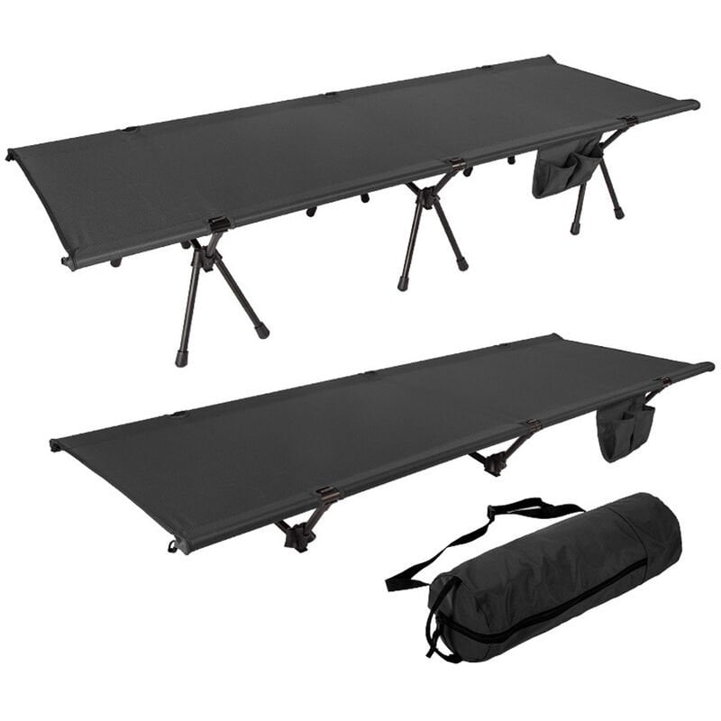 Cama de camping plegable ultraligera Aleacion de aluminio Cama de dormir de senderismo Cama de camping de uso alto y bajo