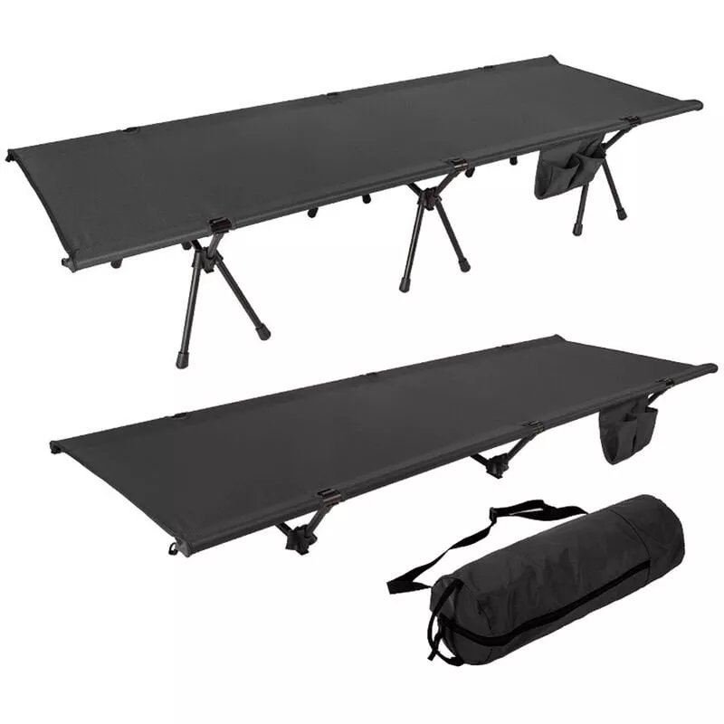 Cama De Camping Plegable Ultraligera Aleacion De Aluminio Cama De Dormir De Senderismo Cama De Camping De Uso Alto Y Bajo,Negro En Oferta Cama De Camping Plegable Ultraligera Aleacion De Aluminio Cama De Dormir De Senderismo Cama De Camping De Uso Alto Y Bajo
