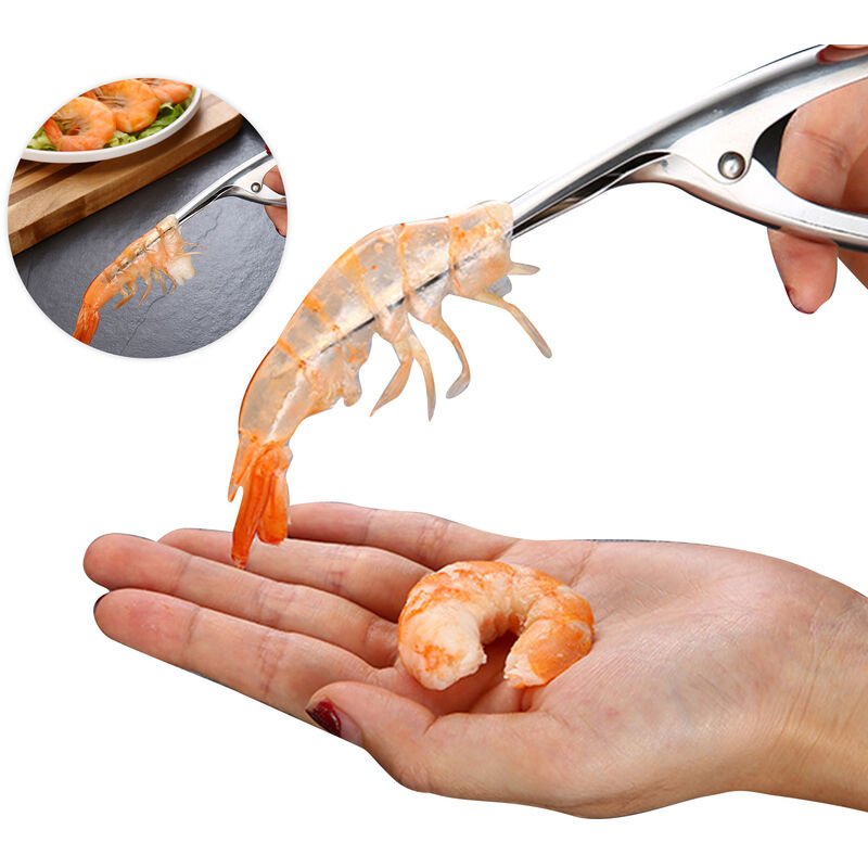 Camarones pelador de camaron limpiador de acero inoxidable pelador de gambas gambas Shell externo Desvene utensilios de cocina