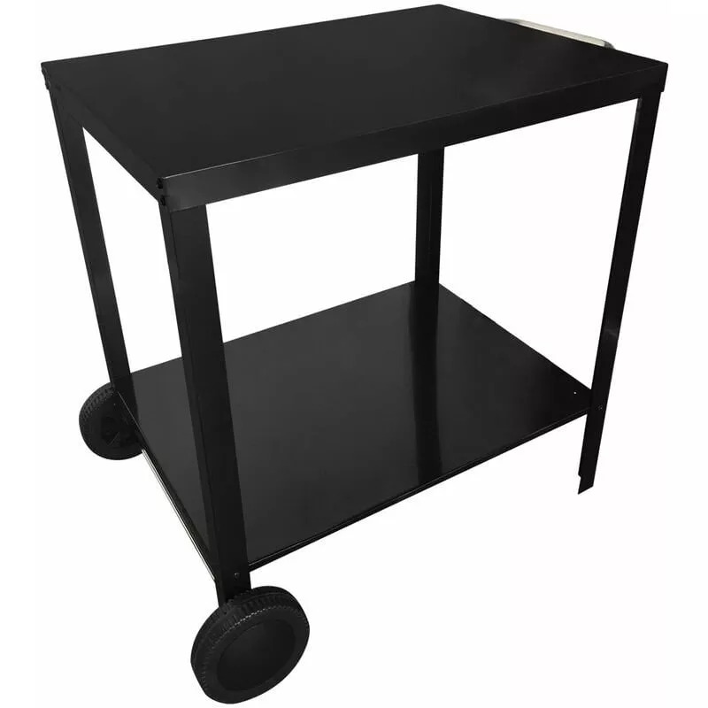 Carrito bar exterior PORTIMAO para plancha - Carrito Auxiliar con ruedas - Negro - Happy Garden barato