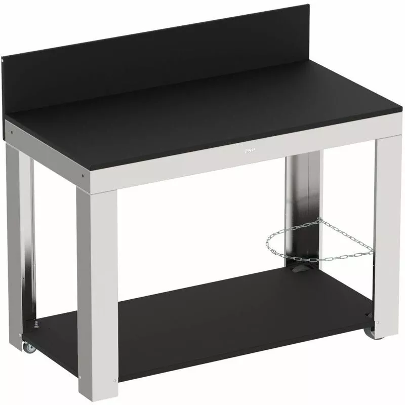 Carro Leon Acero Inoxidable Y Acero Negro, 120X62X115 En Oferta Carro Leon Acero Inoxidable Y Acero Negro