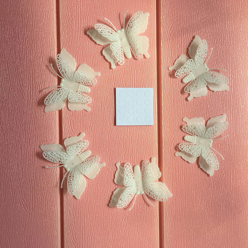 Chuanhao simulacion luminosa mariposa de doble capa pegatinas de pared luminosas dormitorio de la mariposa habitacion de los ninos decoracion del barato