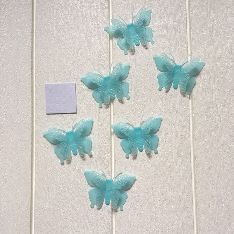 Chuanhao simulacion luminosa mariposa de doble capa pegatinas de pared luminosas dormitorio de la mariposa habitacion de los ninos decoracion del barato