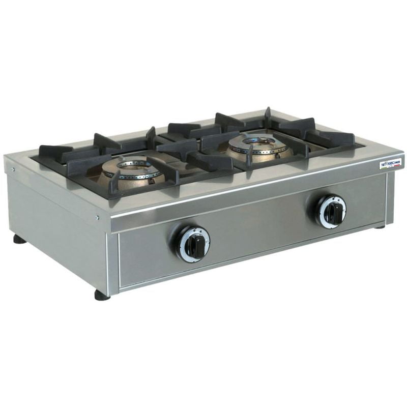 Cocina a gas para hostelería 2 quemadore cm 68x49x21 FL-G65+65 - Teknoline barato