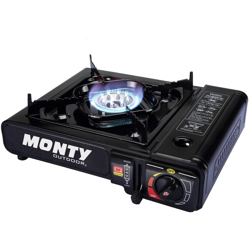 Cocina portátil de gas con 1 quemador de metal negra de 11x28x34 cm barato