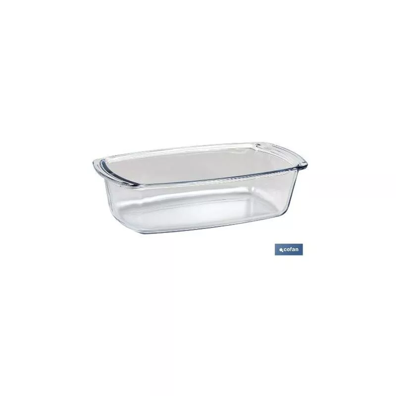 Cofan - PLIMPO fuente oval alargada de vidrio borosilicato modelo baritina 1800 ml barato