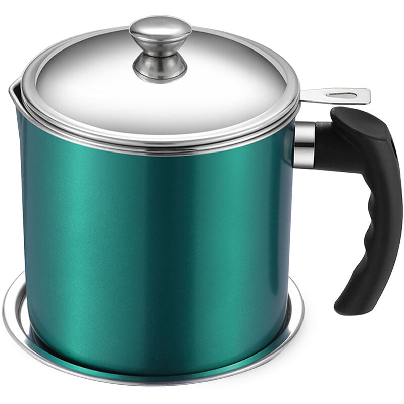 Colador de aceite Olla para grasa de tocino de acero inoxidable Recipiente para latas de almacenamiento de aceite con malla fina para almacenar barato