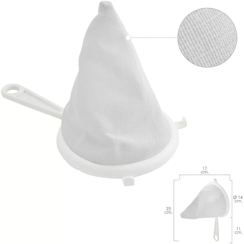 Colador Tela Franela Armazón De Plastico Ø 16 Cm. Con 2 Ganchos En Oferta Colador Tela Franela Armazón De Plastico Ø 16 Cm. Con 2 Ganchos Barato
