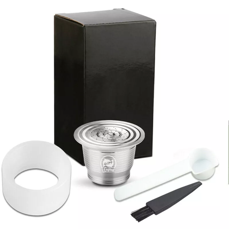 Compatible Con Nespresso Capsula De Cafe De Acero Inoxidable Reutilizable Filtro De Taza De Capsula De Cafe Recargable Con Cepillo Cuchara Anillo De En Oferta Compatible Con Nespresso Capsula De Cafe De Acero Inoxidable Reutilizable Filtro De Taza De Capsula De Cafe Recargable Con Cepillo Cuchara Anillo De Barato