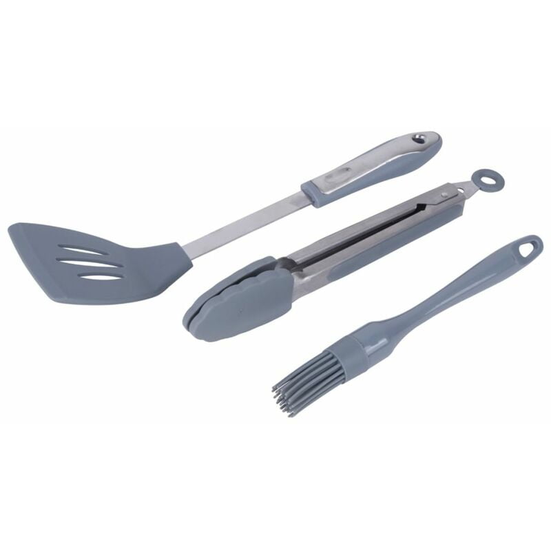 Conjunto utensilios de barbacoa 3 uds silicona 8107931 - Gris - Camp Gear barato