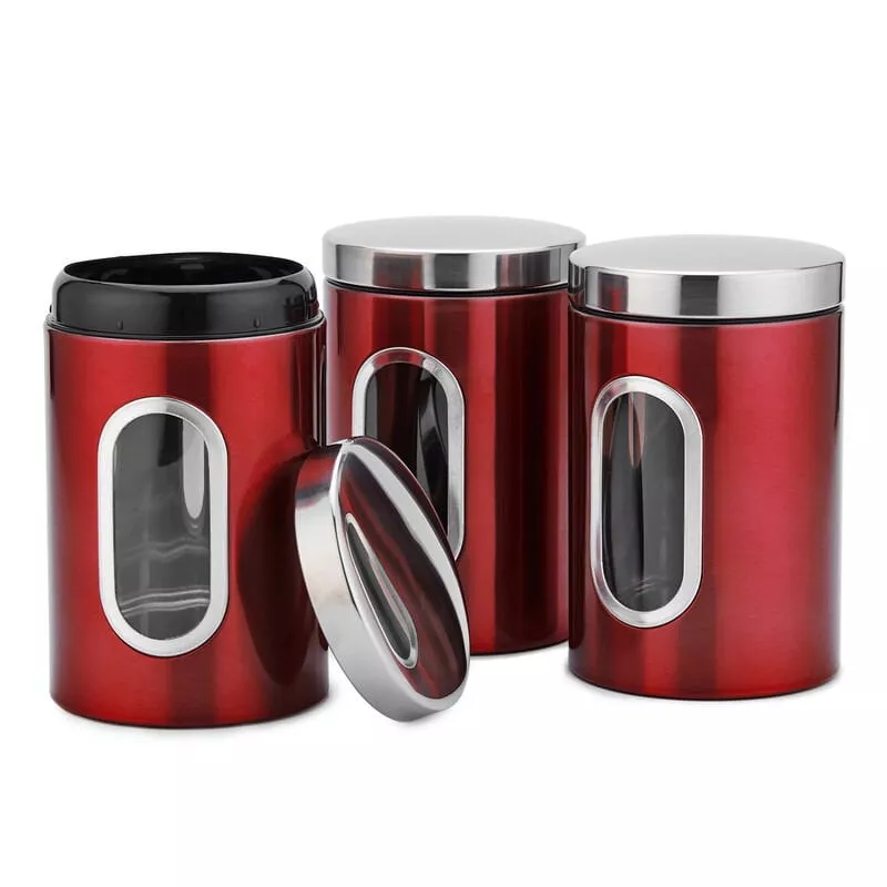 Contenedor De Almacenamiento De Alimentos 3Pcs / Set, Caja De Almacenamiento De Alimentos,Rojo En Oferta Contenedor De Almacenamiento De Alimentos 3Pcs / Set