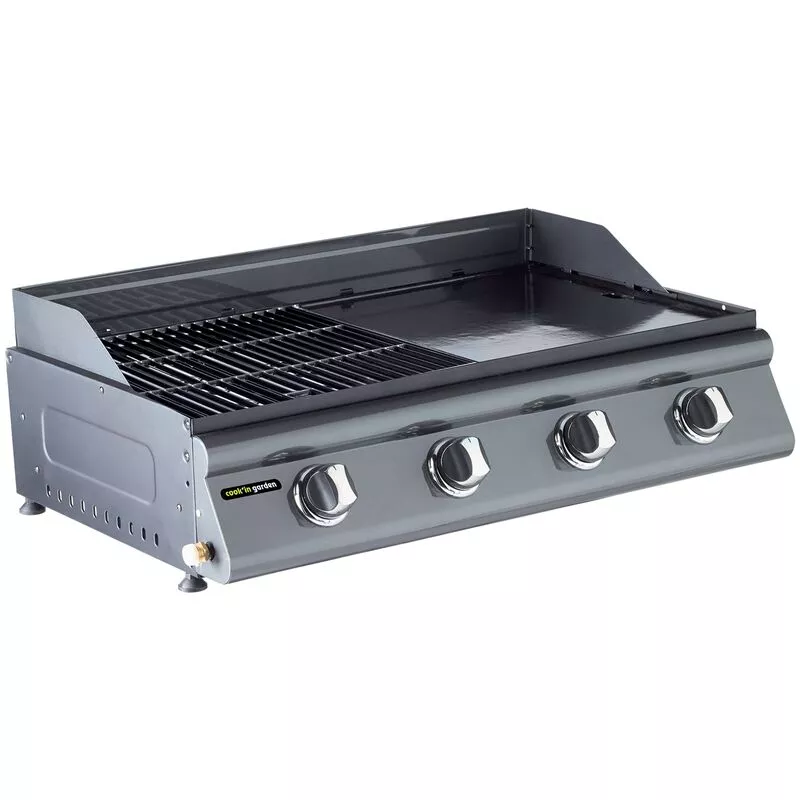 Cook'In Garden - Barbacoa De Gas Mixta 4 Quemadores - 2 En 1 Parrilla Y Plancha - Superficie De Cocción : 3112,5 Cm² - Potencia : 14 Kw - Las Palmas En Oferta Cook'In Garden - Barbacoa De Gas Mixta 4 Quemadores - 2 En 1 Parrilla Y Plancha - Superficie De Cocción : 3112