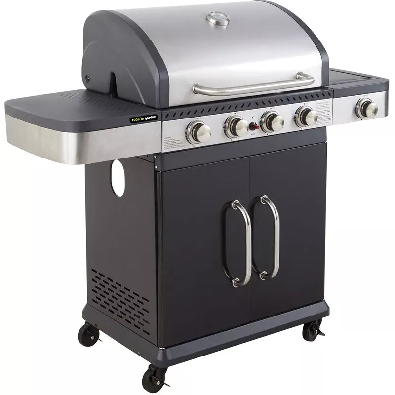 Cook'In Garden - Barbacoa De Gas 2 En 1 Fidgi - Barbacoa De Gas Y Plancha De Gas - 4 Quemadores - Cubierta Con Termómetro - Potencia 14,5 Kw En Oferta Cook'In Garden - Barbacoa De Gas 2 En 1 Fidgi - Barbacoa De Gas Y Plancha De Gas - 4 Quemadores - Cubierta Con Termómetro - Potencia 14