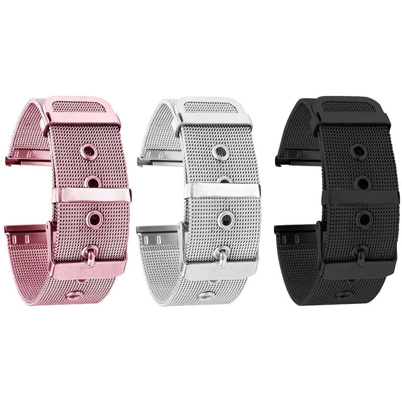 Correas de reloj de acero inoxidable de 20 mm Correa de malla de liberacion rapida Pulsera de metal de repuesto con hebilla de cinturon Pulsera barato