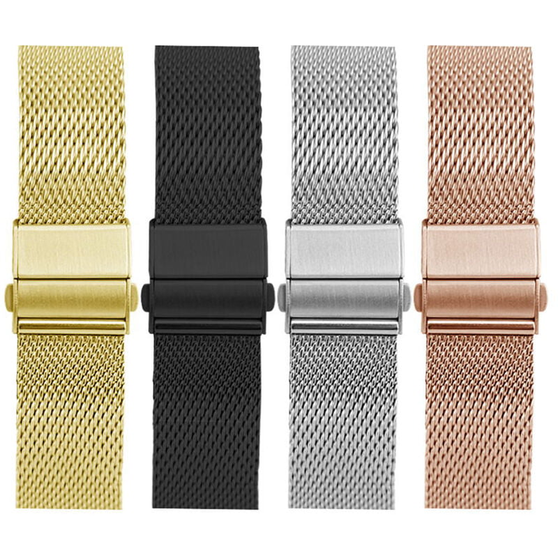 Correas de reloj de acero inoxidable de 20 mm Correa de malla de liberacion rapida Pulsera de metal de repuesto con hebilla plegable Pulsera barato