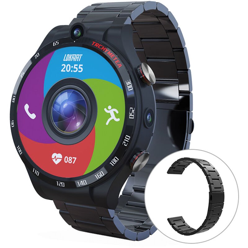 Correas de reloj de acero inoxidable de 22 mm con extremo recto Correa de reloj duradera con hebilla plegable Compatible con reloj inteligente LOKMAT barato