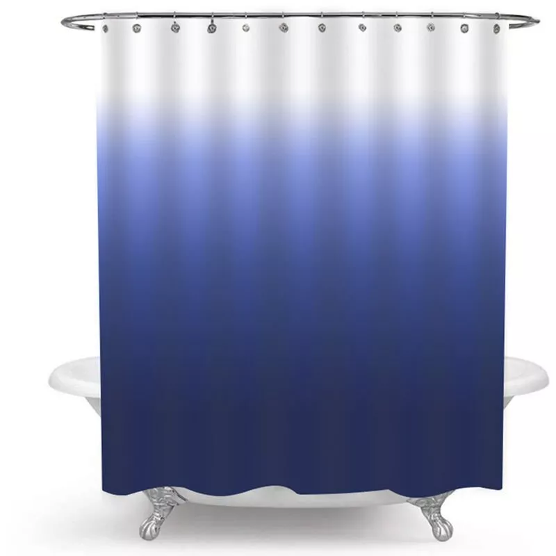 Cortina De Ducha Para Bano, Cortina De Ducha De Tela De Color Gradual Impermeable, Con Ganchos De Ojal De Metal Duraderos,Azul Marino, M En Oferta Cortina De Ducha Para Bano