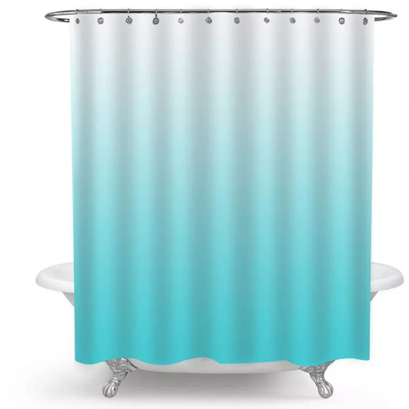 Cortina De Ducha Para Bano, Cortina De Ducha De Tela De Color Gradual Impermeable, Con Ganchos De Ojal De Metal Duraderos,Lago Azul, M En Oferta Cortina De Ducha Para Bano