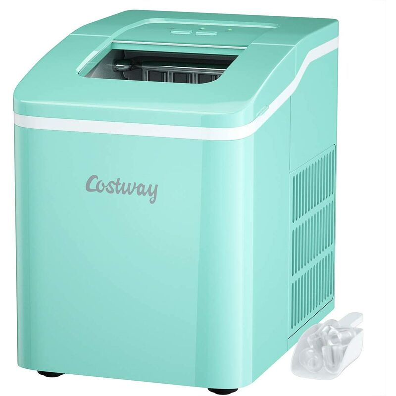 Costway - Máquina de Cubitos de Hielo con Cuchara/ 12 kg de Hielo en 24 Horas/Depósito de Agua de 1