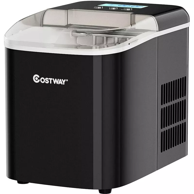 Costway - Máquina De Hacer Hielo Dispensador De Hielo 2,1 L En Acero Inoxidable 12 Kg/24 Horas (Negro) En Oferta Costway - Máquina De Hacer Hielo Dispensador De Hielo 2