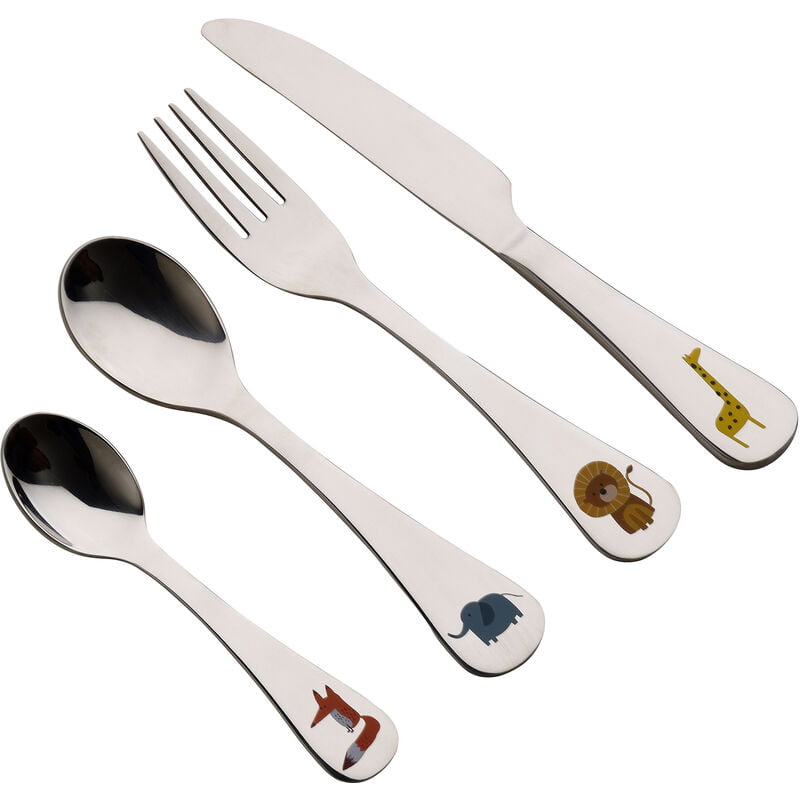 Cuberteria 4 piezas Safai de acero inoxidable para niños - Bergner barato