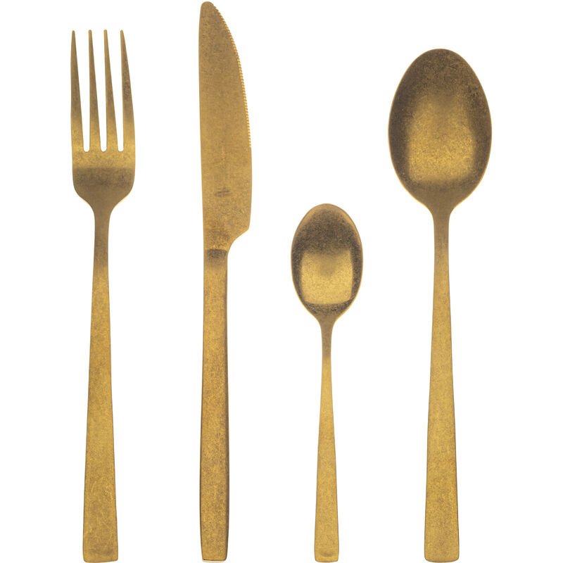 Cuberteria de 24 piezas en acero inoxidable color oro colección Livorno - Bergner barato