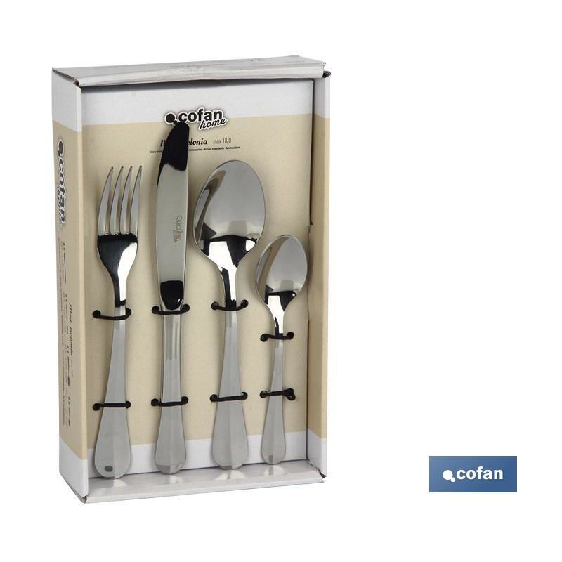 Cubertería de acero inoxidable Modelo Bolonia I Juego de 24 uds. I C-18/0 I Incluye caja de diseño y gran calidad barato